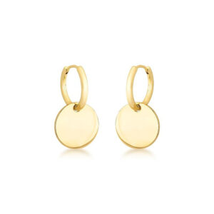 ARGOLA 2 EM 1 COM PINGENTE LISO BANHADA A OURO