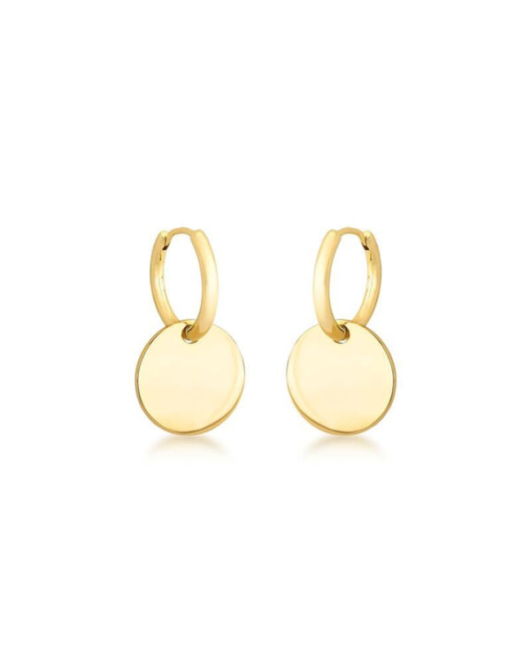 ARGOLA 2 EM 1 COM PINGENTE LISO BANHADA A OURO