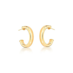 MEIA ARGOLA LISA BANHADA A OURO