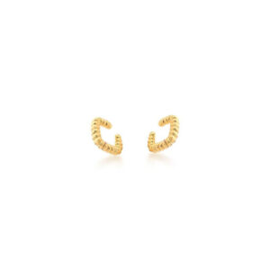 PIERCING DE ORELHA TRANÇADO LISO BANHADO A OURO