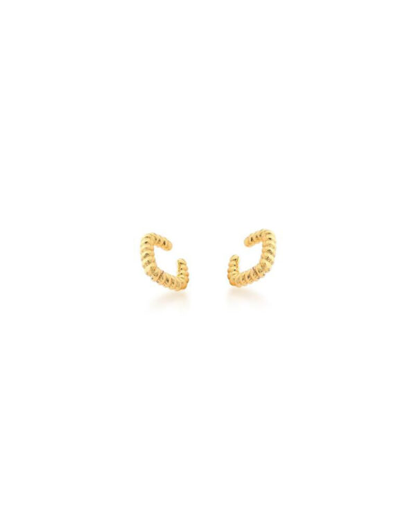 PIERCING DE ORELHA TRANÇADO LISO BANHADO A OURO