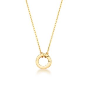 COLAR COM PINGENTE DE FECHO REDONDO BANHADO A OURO