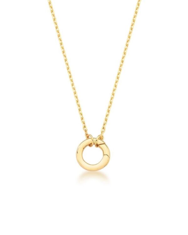 COLAR COM PINGENTE DE FECHO REDONDO BANHADO A OURO