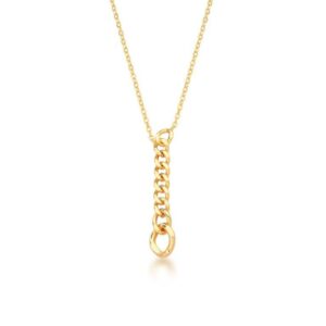 COLAR COM PINGENTE EM ELOS GROUMET BANHADO A OURO