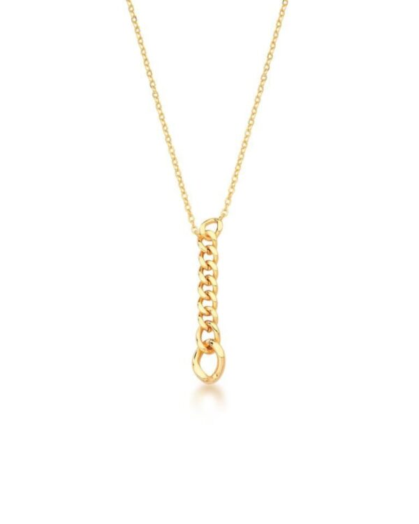 COLAR COM PINGENTE EM ELOS GROUMET BANHADO A OURO
