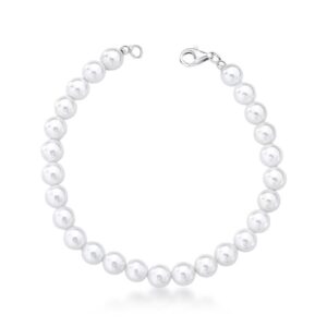 PULSEIRA COM PÉROLAS SHELL PRATA RODINADA