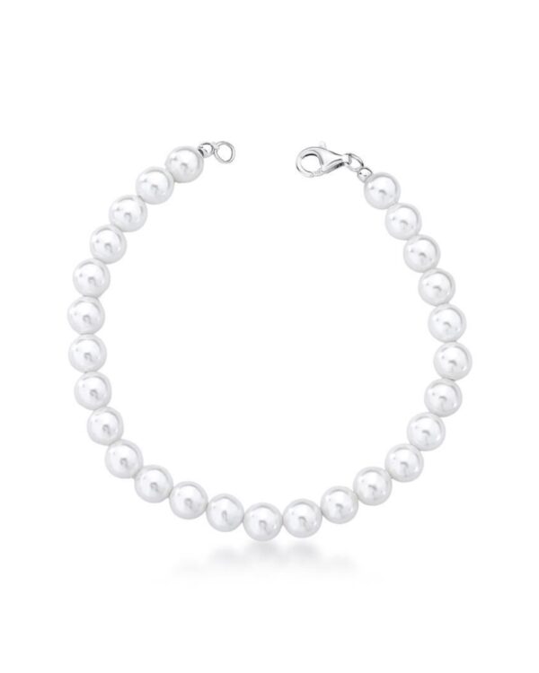 PULSEIRA COM PÉROLAS SHELL PRATA RODINADA